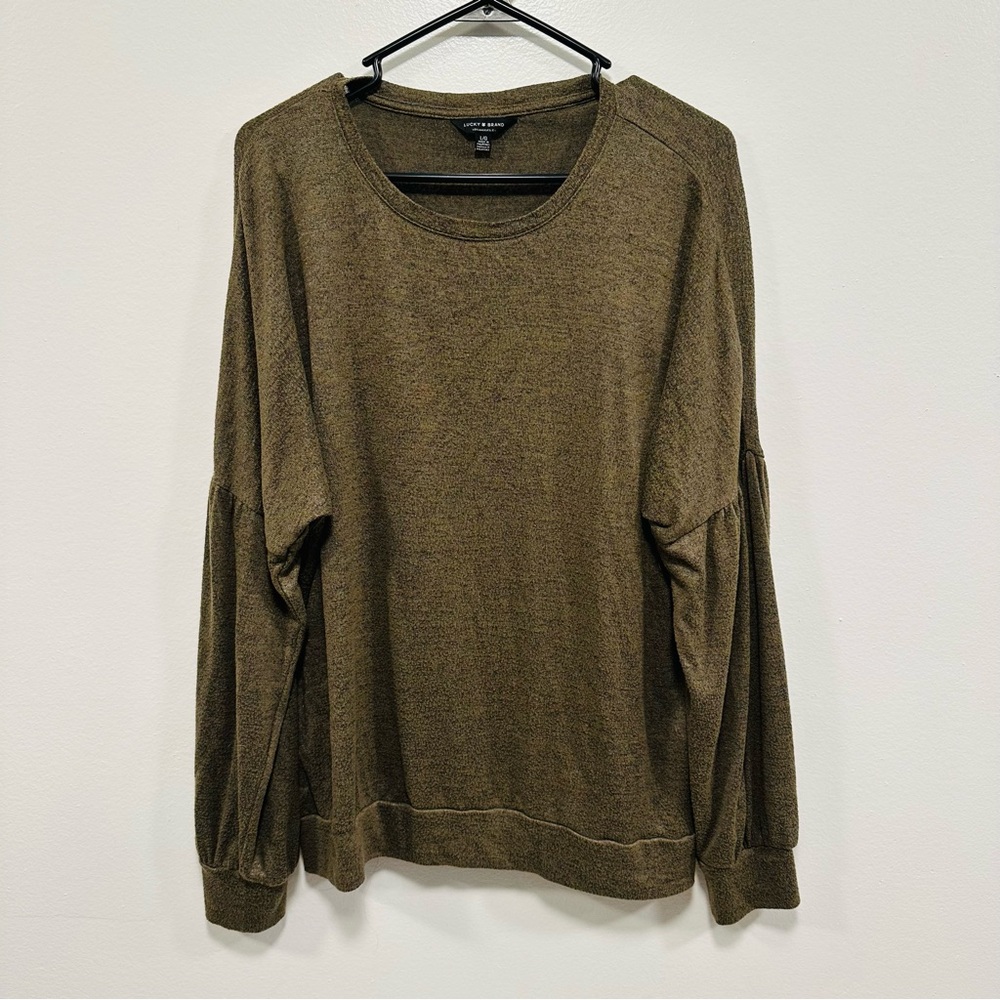 Lucky brand sweater! Super soft Army green sweater women’s size large!